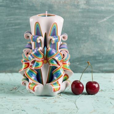 Boho - Handmade Carved candle - Unique candle - Hand crafted candle - Rainbow candles